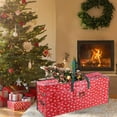 thumbnail image 4 of Nkmbld Christmas Tree Storage Bag Christmas Ornaments Storage Bag, Heavy Duty 900D Oxford Fabric with Reinforced Handles and Dual Zippers Wide Opening, Red, 4 of 6