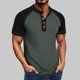 thumbnail image 1 of pstuiky Camisas de manga corta para hombre, Blusa informal de manga corta con cuello vuelto y media cremallera para hombre camisetas de hombre s, 1 of 7