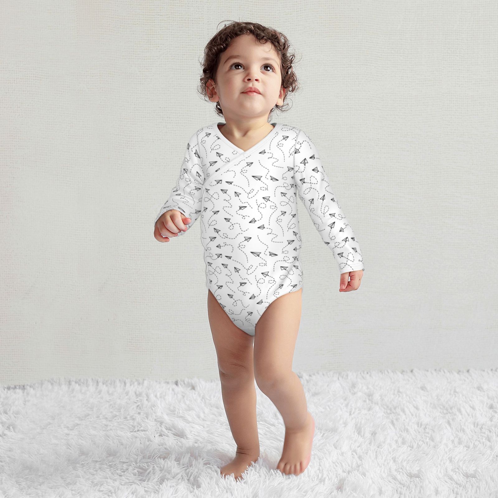 Vsdgher Airplane Long Sleeve Bodysuits One-piece 100% Organic Cotton for Infant Baby Boys, Girls, Unisex-2 Years