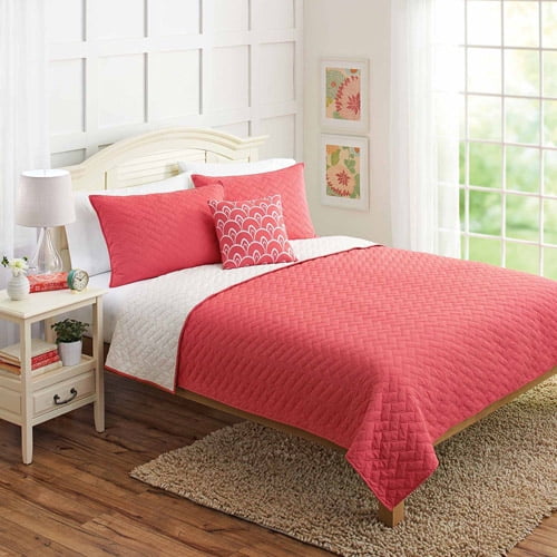 Better Homes & Gardens King Solid Quilt Set, 4 Piece