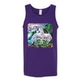 thumbnail image 2 of Unicorn Fanstasy Island Castle Animal Lover Male Graphic Tank Top, Purple, Small, 2 of 3