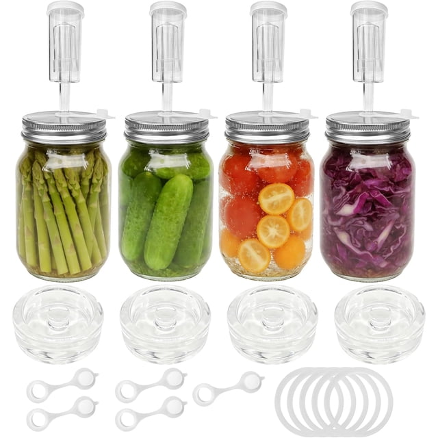 Kit de fermentación tapas de fermentación pesos de vidrio airlocks anillos de silicona para frascos de boca ancha