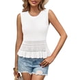 thumbnail image 2 of Sleeveless Women Crochet Casual Knit Tank Tops Sweater Vest, 2 of 7
