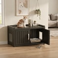 thumbnail image 2 of fazzn 2-in-1 Outdoor Cat House & Storage Bench, Weatherproof Litter Box Enclosure with Cat Door, Durable Resin Pet Shelter for Indoor, Easy Assembly.Black /Brown,Father's Day Gift, 2 of 9