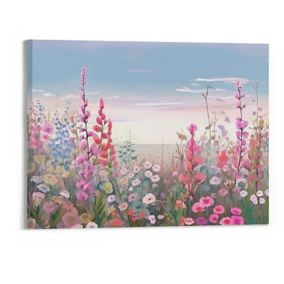 Creowell Romantic Wildflower Canvas Wall Art Picture 20x16in for Living Room Bedroom 20x16in