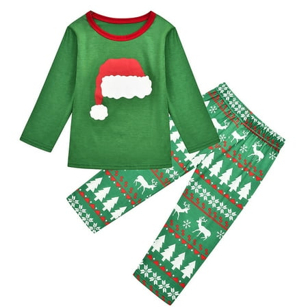 

KBKYBUYZ Christmas Round Neck Long Sleeve Printed Home Dress Parent-Child Clothes For Children