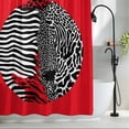 thumbnail image 2 of Abstract Black White Leopard Texture Fabric Shower Curtain Red Modern Art Washable Shower Curtains for Bathroom, Waterproof Bath Curtain with Hooks Home Decor 72x84in, 2 of 8