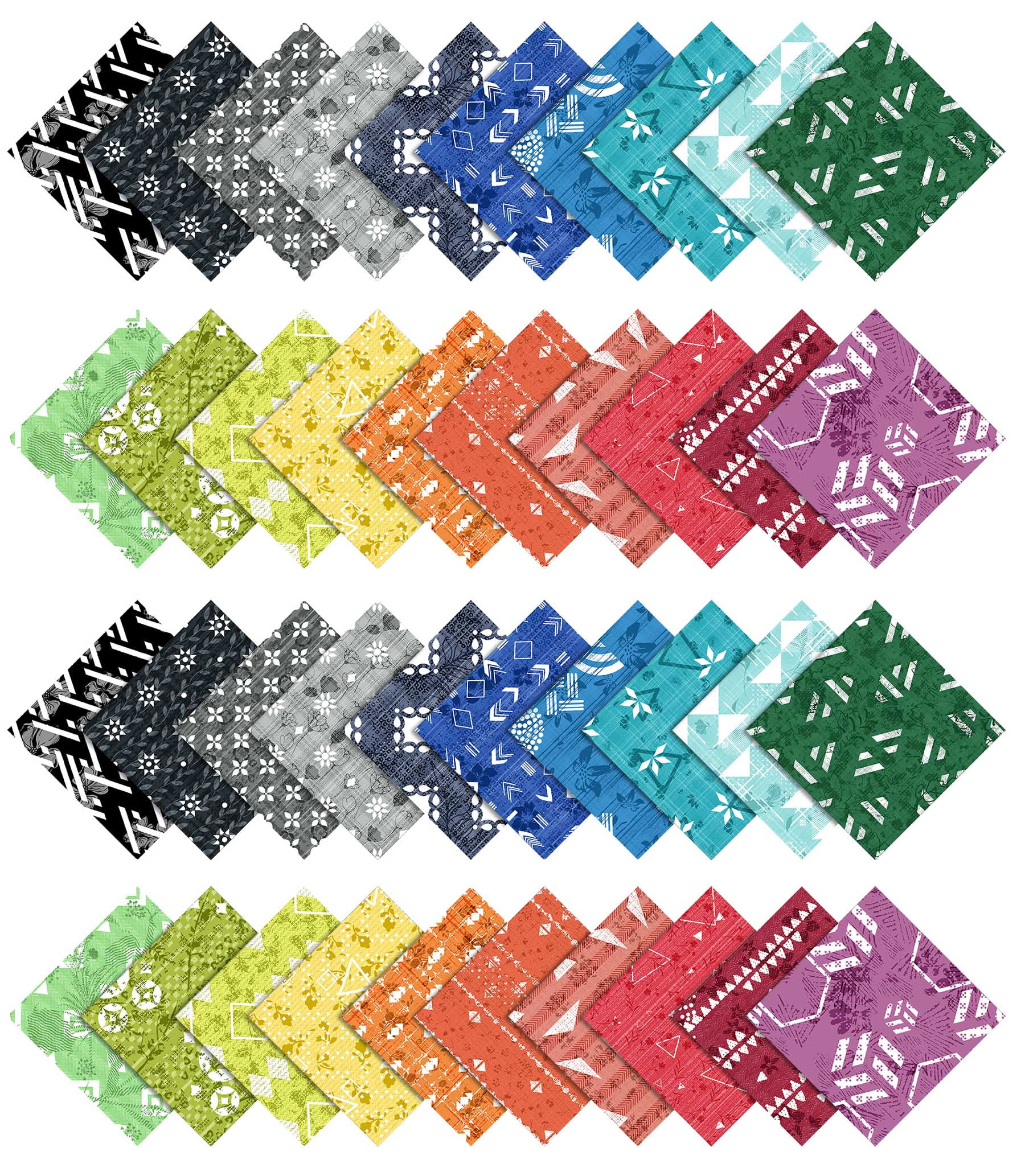 Soimoi Geometric With Texture Print Precut 5inch Cotton Fabric