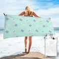 thumbnail image 2 of ZNDUO Beach Towel, Blue Memphis Style Elements Pattern Oversized Quick Dry Bath Towel - 27.5"x55", 2 of 8
