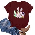 thumbnail image 1 of XWSHYW Vêtements pour Femmes Mode pour Femmes Imprimé Manches Courtes Blouse Ample Drôle Col Rond T-Shirt Hauts Aubaines et Liquidation, 1 of 3