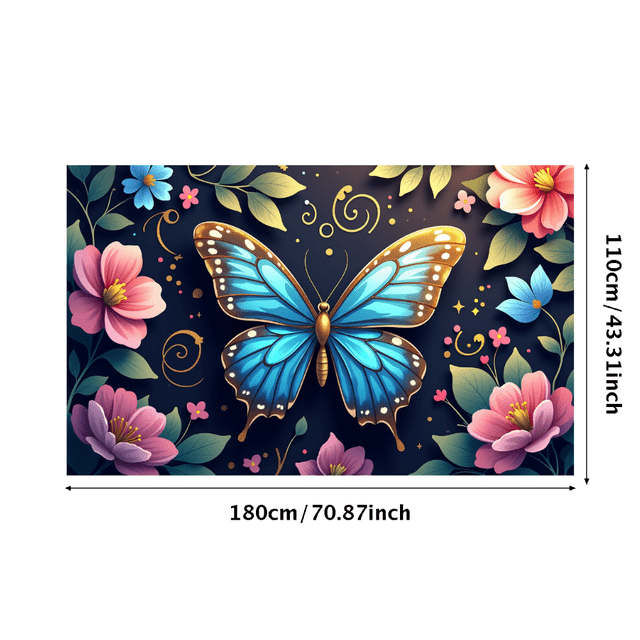 Butterfly Flower Banner Backdrop for Parties and Events Beautiful Wall Decor Vibrant Garden Backdrop Photography Prop Art Display Background Home Decor