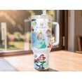 thumbnail image 2 of 40oz Ariel Tumbler with Handle - Little Mermaid Cartoon Princess Tumbler, Mermaid Insulated Cup, Ocean Gift for Her, 2 of 3