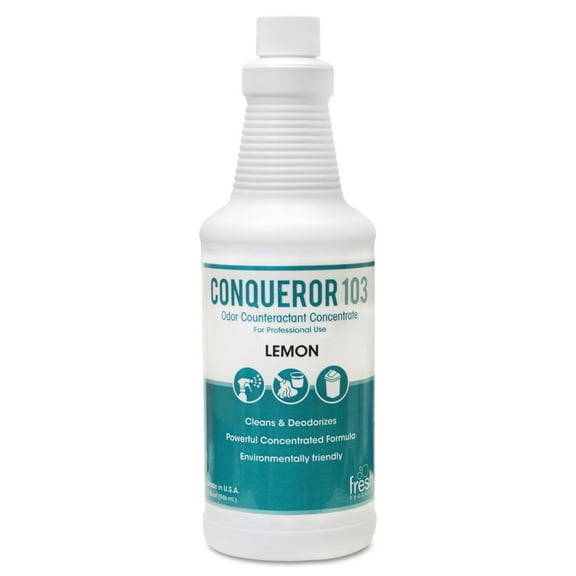 FRESH PRODUCTS Conqueror 103 Odor Counteractant Concentrate Lemon 32oz Bottle 12/Carton 1232WBLECT