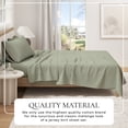thumbnail image 2 of 100% Organic Cotton Jersey Sheet Set - Soft, Breathable, Stretchy 4-Piece Bedding Set (California King, Olive Green), 2 of 5