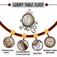 thumbnail image 3 of French Palace Retro Style Bronze Metal Silent Table Clock, "Paris Hotel" Themed Vintage Dial,light Luxury Styles Desk Clock, for Bedroom Living, Room, Indoor, Study... Home Decoration.Auok-mall, 3 of 8