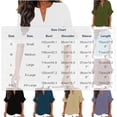 ATOYSOY Womens Split V Neck Front Gathered Ruffle 3 Quarter Sleeve ...