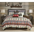 thumbnail image 2 of Chezmoi Collection Sanse 7-Piece Southwestern Geometric Motif Comforter Set, Multicolor Red Brown Blue Cream Printed Washed Microfiber Bedding, Full, 2 of 9