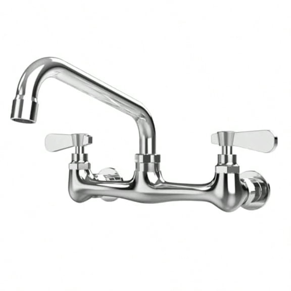 Kitchen Faucet Wall Mount Commercial Sink Faucet Kitchen Utility Laundry 8 Swivel Spout 2 Dual Handle Restaurant  Mixer Tap