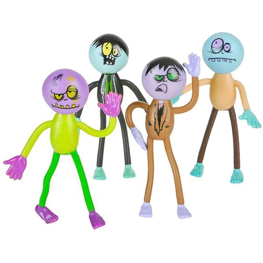 Bendable Zombies Pack of 12 Assorted Mini Stretchy Monster Action