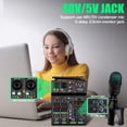 thumbnail image 2 of Mezclador de audio profesional, mezclador de sonido de 4 canales con micrófono inalámbrico dual, consola de placa de sonido MP3 Bluetooth 48 V Phantom Power interfaz USB mezcla de DJ para karaoke en c, 2 of 5