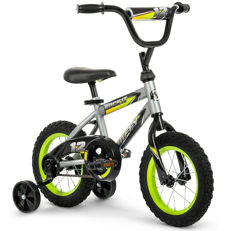 Huffy 12 Rock It Kids Bike with Training Wheels, Grey Matte