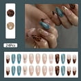 thumbnail image 2 of Set de uñas postizas adhesivas ASABITE de 24 piezas, forma almendra, estampado leopardo, 2 of 6