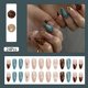 thumbnail image 2 of Set de uñas postizas adhesivas ASABITE de 24 piezas, forma almendra, estampado leopardo, 2 of 6