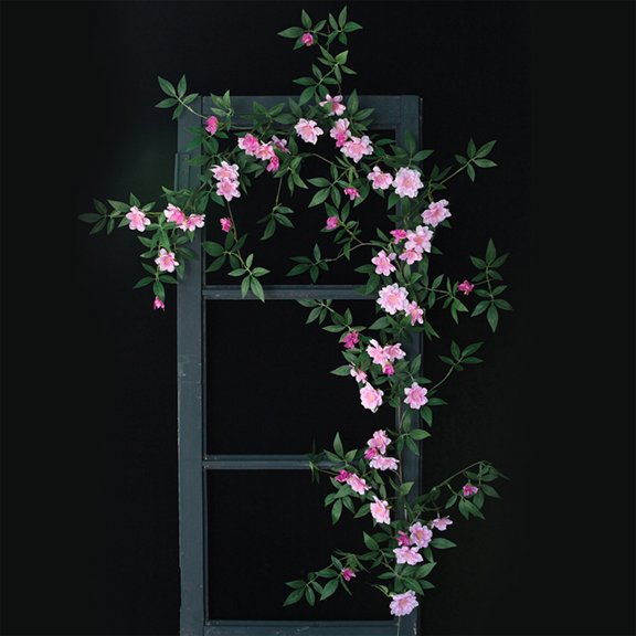 YZEGDCH Flower Garland 2Pc Fake Floral Garland with Rose Saved Flower Garland for Wall Backdrop Wedding Arch Tea Party Door Mantle Decoration