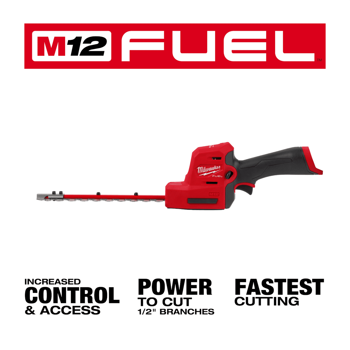 Milwaukee M12 FUEL 8in Hedge Trimmer, Battery Powered