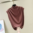 thumbnail image 5 of 2025 Femmes Col Roulé Sans Manches Coton 2TG Crop Top Tunique Décontractée Ample Active Top Tee Shirt, 5 of 5