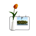 thumbnail image 1 of Lago Jardin Tarjeta de jarrón artificial de tulipanes, 1 of 3