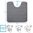 thumbnail image 4 of Smiry Memory Foam Bathroom rugs Toilet mats, U-Shaped Contour Carpet, 24" x 24", Grey, 4 of 7