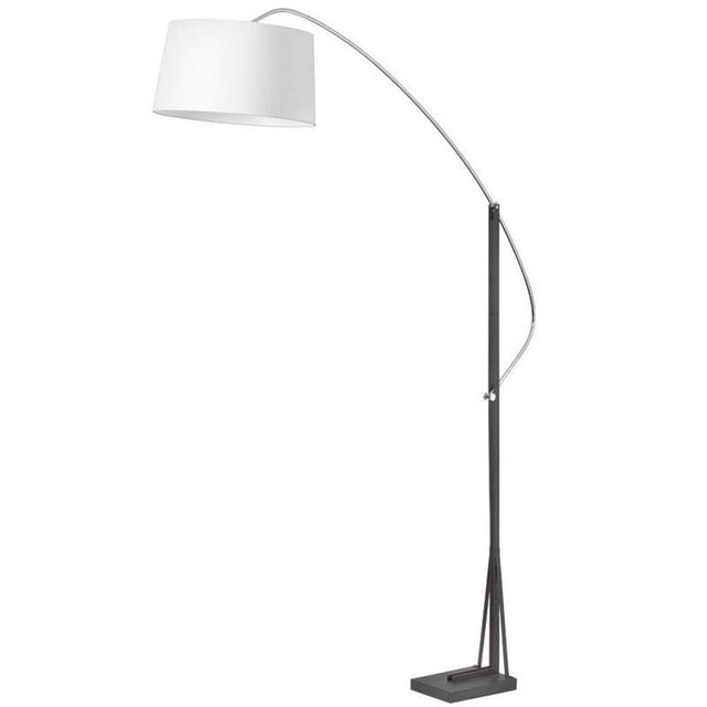 Dainolite Lampadaire Arc en Chrome Poli et Noir Mat