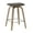 Washed Walnut/Brown, variant on LeisureMod Square Counter Stool Upholstered in Leather with Stained Poplar Wood Frame and Chrome Iron Footrest with 360-Degree Swivel for Modern Home, Kitchen, Bars, Cafes Pelya Collection in White