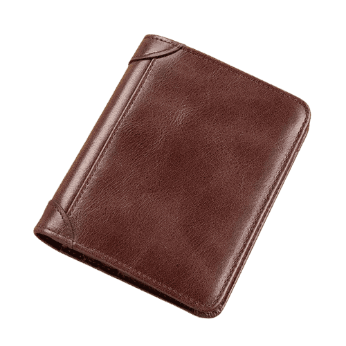 Mens Wallet RFID Blocking Genuine Leather Trifold Wallets For Men with ID Window