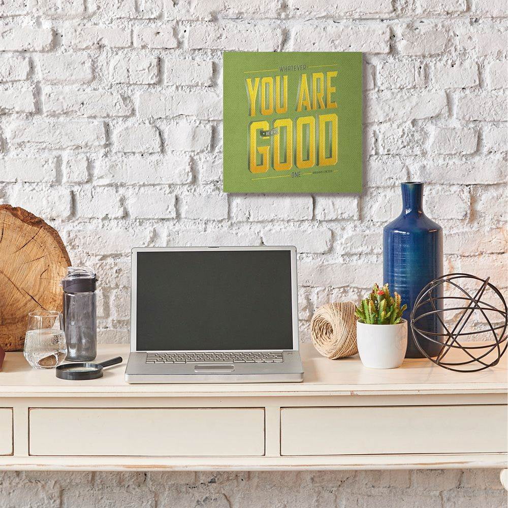 Stupell Industries Be A Good One Inspirational Vintage Comic Book Green Design Canvas Wall Art by Ester Kay