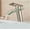 Short Brushed Nickel, variant on Glass Waterfall Spout Basin Faucet Deck Mounted Waterfall Hot Cold Water Tap Single Handle Bathroom Mixer Tap