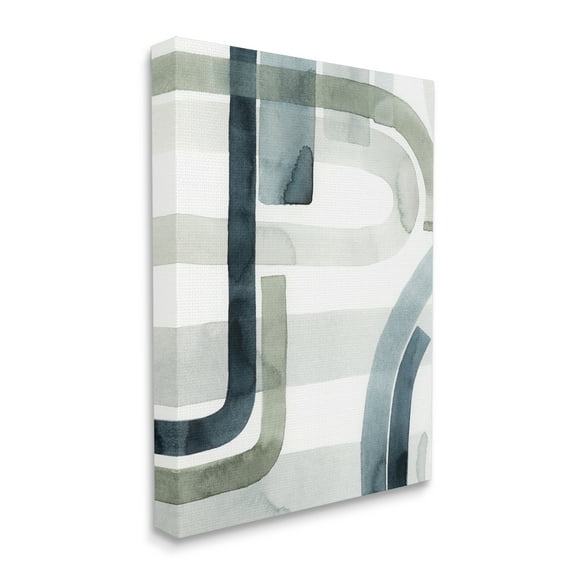 Stupell Industries Dark Blue Green Linework Abstract Swoop Design Canvas Wall Art, 30 x 40, Design by Grace Popp