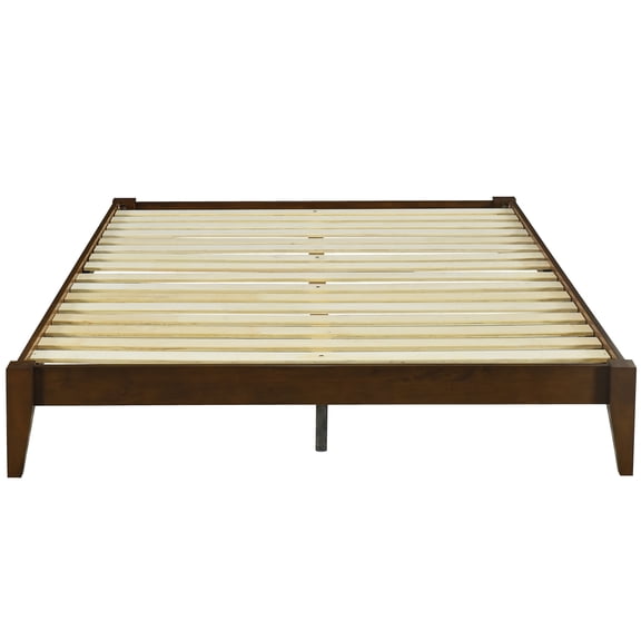 Willa King Wood Platform Bed - Walnut Finish