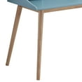 thumbnail image 4 of Mid-Century Modern Rubber Wood Writing Desk with Hutch, Blue (Malaysian), 4 of 5