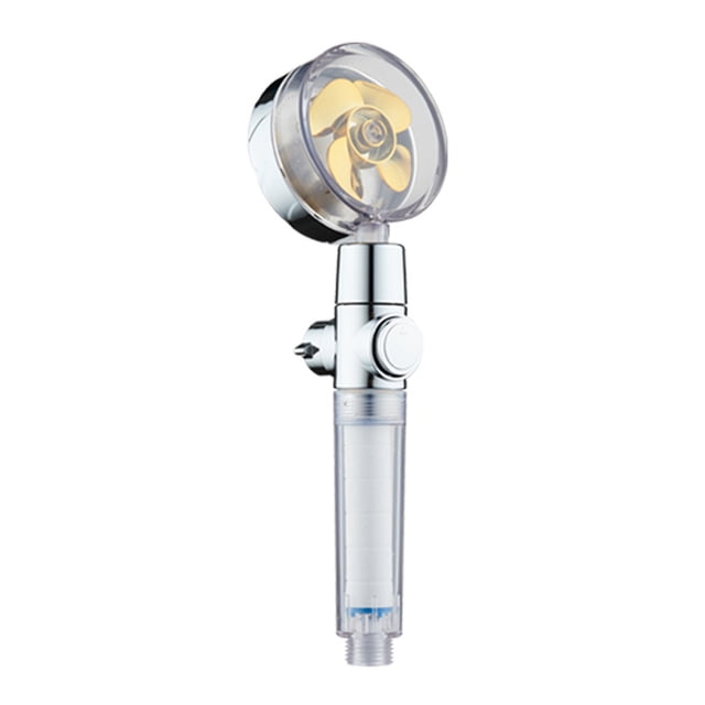 Yeacher Handheld Shower Head with Turbo Fan ON/Off Pause Switch Cotton Filter High Pressure Showerhead