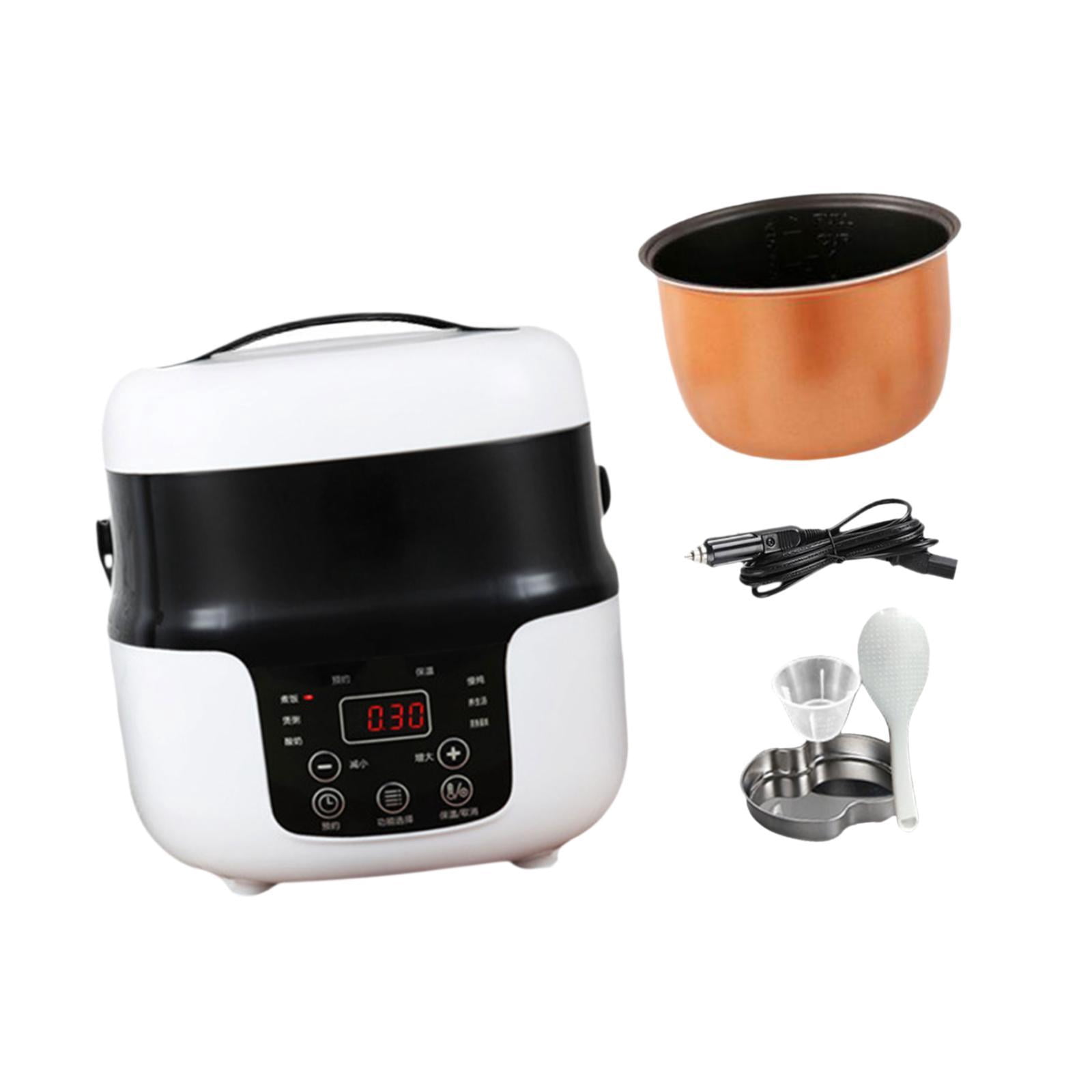 Fiocias 2L Rice Cooker Rice Cooker for Car with Service Spoon Multipurpose Portable Meal 12V for Cars