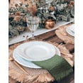 thumbnail image 4 of 12 Pack Olive Green Cloth Napkins Cotton Linen Napkins 16 x 16 Inch Green Napkin Cloth Handmade with Fringe Soft Napkin Cloths Washable Rustic Dinner Napkin Cloths for Wedding Party Dinner Table, 4 of 7