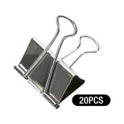 SHAOTELLME Extra Large Clips 1.25 Inch (20 Pack) Big Paper Clamps For Office And Home Supplies Silver, Silver