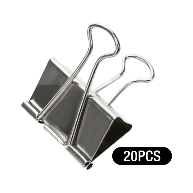 Under 10 Office&Craft&Stationery Extra Large Clips 1.25 Inch (20 Pack) Big Paper Clamps for Office and Home Supplies Silver