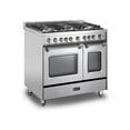 VERONA VPFSGG365DSS Stainless Steel 36 Gas Double Oven Range Prestige Series