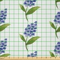 thumbnail image 2 of Ambesonne Flower Fabric by the Yard Microfiber, Watercolor Lilac Pattern, 1 Yard, Lime Green Ceil Blue, 2 of 2