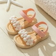 thumbnail image 2 of Girls Sandals Kids Toddle Girls Summer Princess Sandals Thickened Soft Sole Breathable Lightweight Beach Sandals Infant Sandals Pink 1 Years-2 Years, 2 of 4
