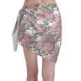 thumbnail image 2 of KLL Rose Flowers Print Women's Sarong Coverups Short Bathing Suit Wrap Skirt Beach Wrap Swimsuit Cover Ups, 2 of 6
