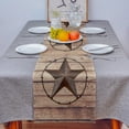 thumbnail image 4 of Table Runner Dresser Scarves 90 Inch Long, Rustic Western Country Star Vintage Wooden Plank Linen Dining Table Runners Wood Grain Tabletop Scarf for Wedding Holiday Party Kitchen, 4 of 7